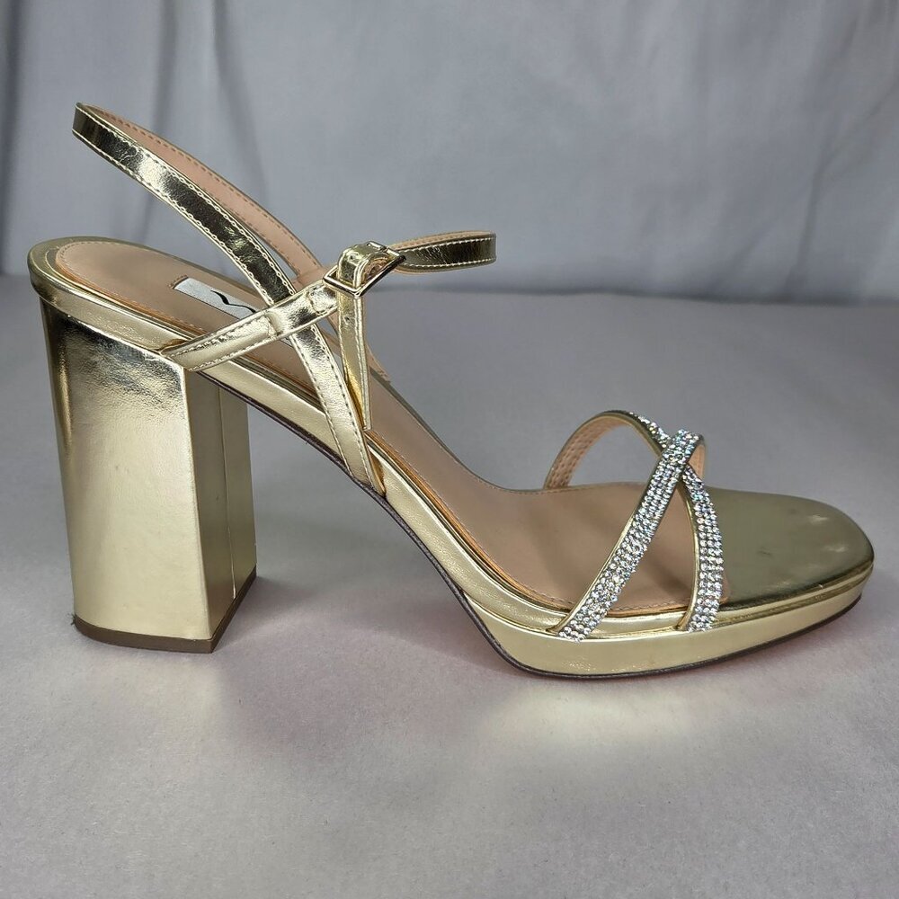 Nina Women's Steven Rhinestones Block Heel Platform Sandals - Picture 3 of 10